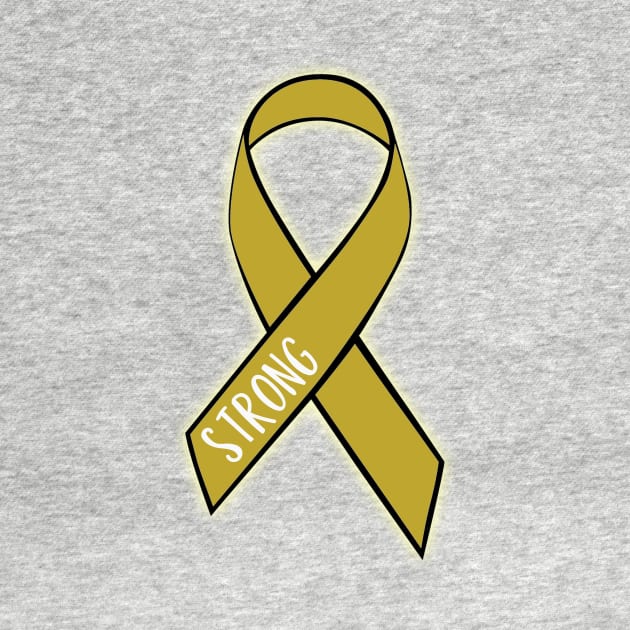 Childhood Cancer Strong Gold Ribbon Tee by charlescheshire